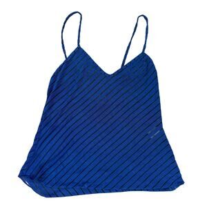 Shirley of Hollywood Blue Striped Cami Tank Top Size S